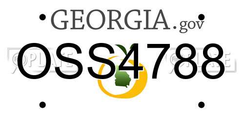 OSS4788 Georgia License Plate