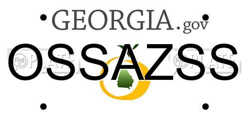 OSSAZSS Georgia License Plate