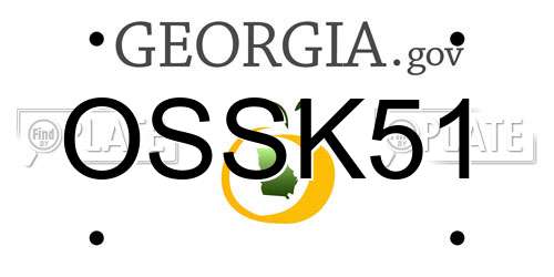 OSSK51 Georgia License Plate