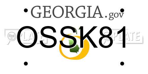 OSSK81 Georgia License Plate