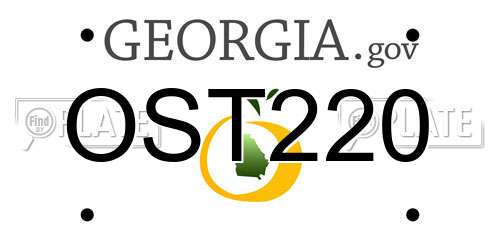 OST220 Georgia License Plate