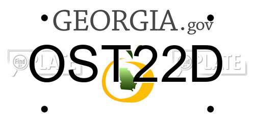 OST22D Georgia License Plate