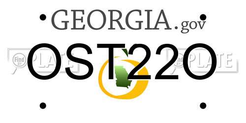 OST22O Georgia License Plate