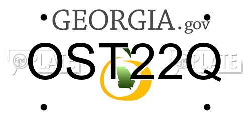 OST22Q Georgia License Plate