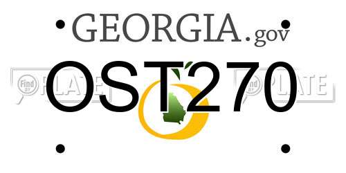 OST270 Georgia License Plate
