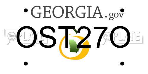 OST27O Georgia License Plate