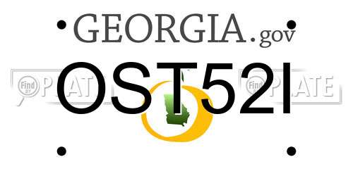 OST52I Georgia License Plate