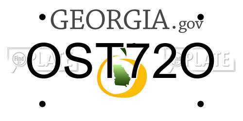 OST72O Georgia License Plate