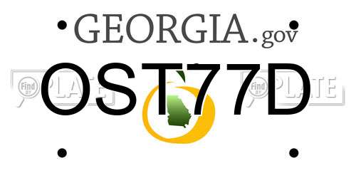 OST77D Georgia License Plate