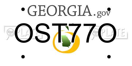 OST77O Georgia License Plate