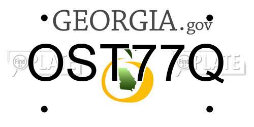 OST77Q Georgia License Plate