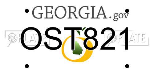OST821 Georgia License Plate