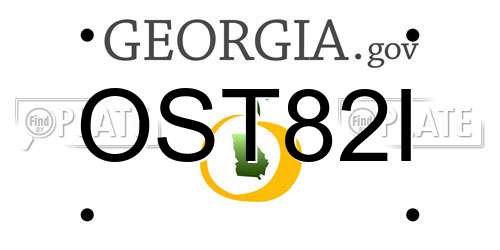 OST82I Georgia License Plate