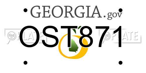 OST871 Georgia License Plate