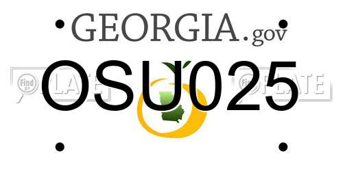 OSU025 Georgia License Plate