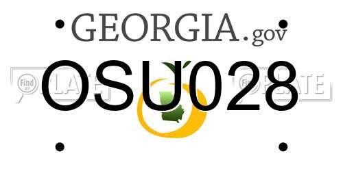 OSU028 Georgia License Plate