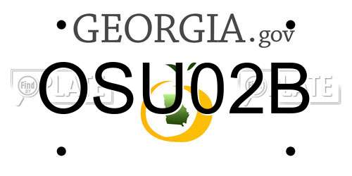 OSU02B Georgia License Plate