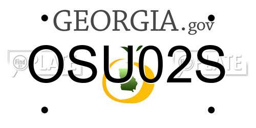 OSU02S Georgia License Plate