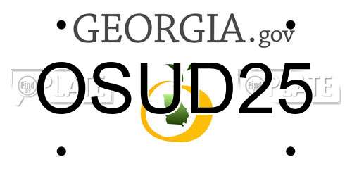 OSUD25 Georgia License Plate