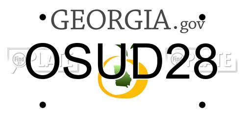 OSUD28 Georgia License Plate