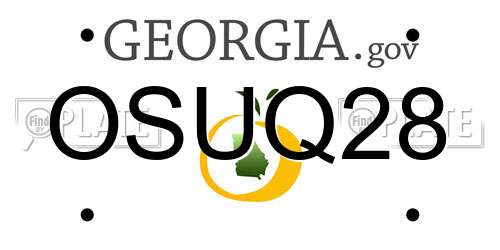 OSUQ28 Georgia License Plate
