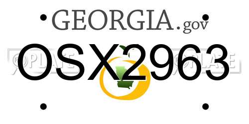 OSX2963 Georgia License Plate