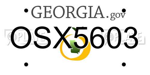 OSX5603 Georgia License Plate