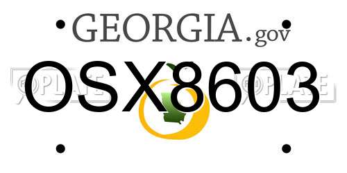 OSX8603 Georgia License Plate