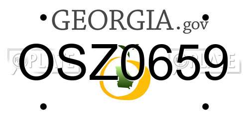OSZ0659 Georgia License Plate