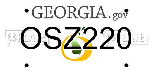 OSZ220 Georgia License Plate