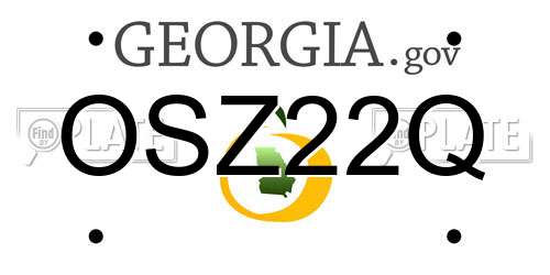 OSZ22Q Georgia License Plate