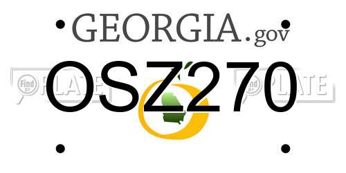 OSZ270 Georgia License Plate