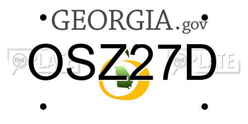 OSZ27D Georgia License Plate