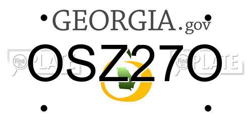 OSZ27O Georgia License Plate