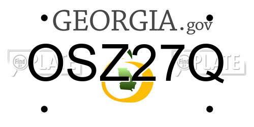 OSZ27Q Georgia License Plate