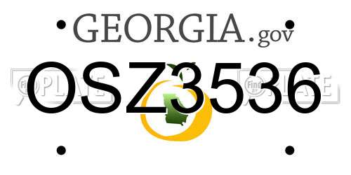 OSZ3536 Georgia License Plate