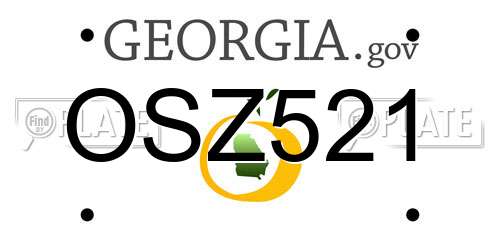 OSZ521 Georgia License Plate