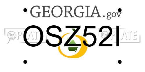 OSZ52I Georgia License Plate