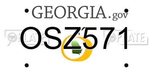 OSZ571 Georgia License Plate