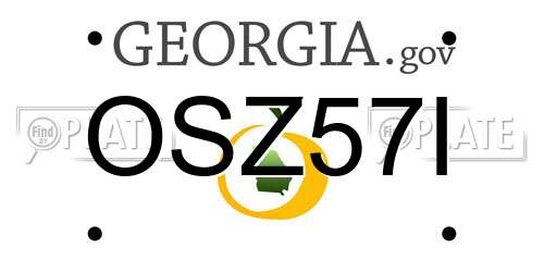 OSZ57I Georgia License Plate