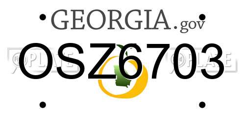 OSZ6703 Georgia License Plate