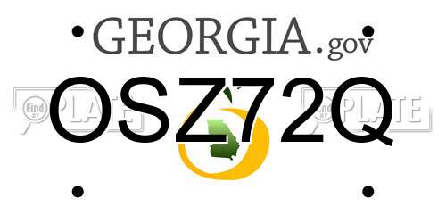 OSZ72Q Georgia License Plate