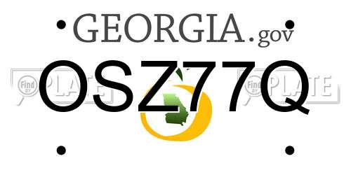 OSZ77Q Georgia License Plate