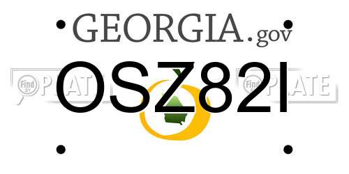 OSZ82I Georgia License Plate
