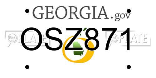 OSZ871 Georgia License Plate