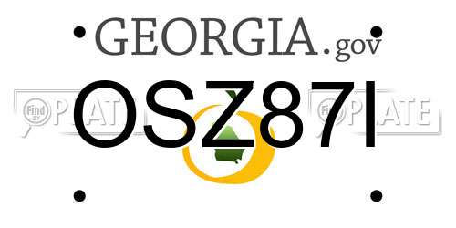 OSZ87I Georgia License Plate