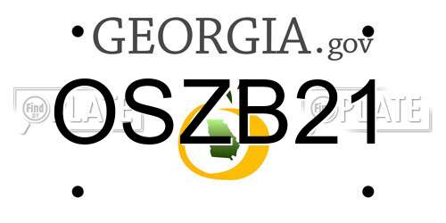 OSZB21 Georgia License Plate