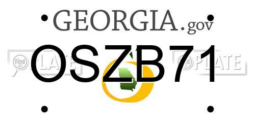 OSZB71 Georgia License Plate