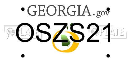 OSZS21 Georgia License Plate