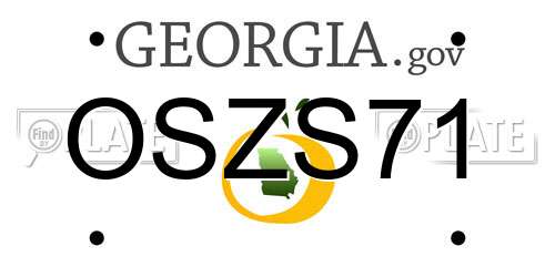 OSZS71 Georgia License Plate
